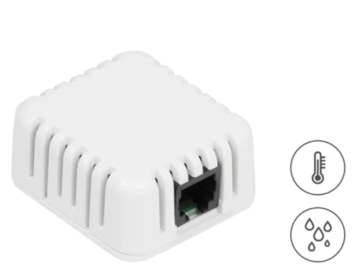 1WR-HTemp B1: Combined Temperature and Relative Humidity sensor in 4x4x cm indoor box with RJ11 (1-Wire)