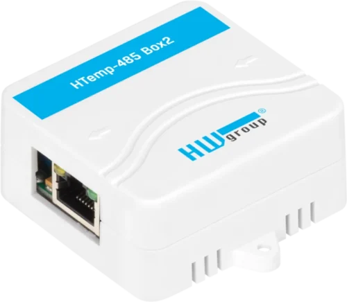 HTemp-485 Box2: Combined temperature and humidity sensor for vertical wall mounting indoor usage.