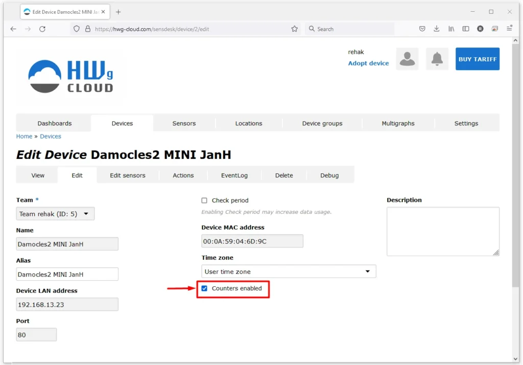 S0 impulzusszámláló SNMP-vel és Modbus/TCP-vel