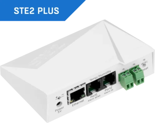 STE2 PLUS: Professional SNMP thermometer for remote environment monitoring.
