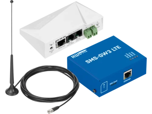 STE2 PLUS SMS-GW: Bundle of LAN & WEB thermometer with LTE GW for SMS and Call alerts